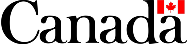 A minimalist, horizontal logo on a black background. On the far right is the flag of Canada, with a red maple leaf in the center of a white square, flanked by two red vertical stripes.